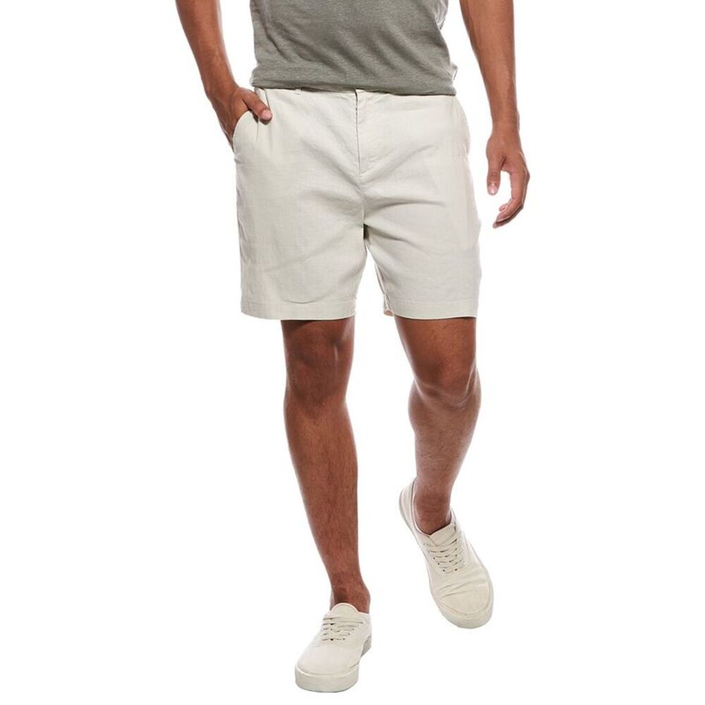 Onia Mens  Stretch Linen-Blend Short, Gray